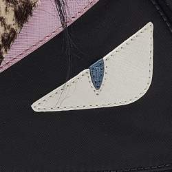 Pre Owned Fendi Black Nylon and Leather Mini Monster Eye Backpack