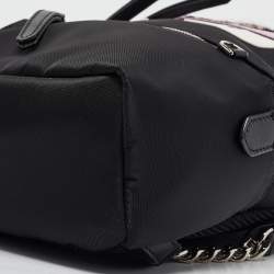 Pre Owned Fendi Black Nylon and Leather Mini Monster Eye Backpack