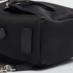Pre Owned Fendi Black Nylon and Leather Mini Monster Eye Backpack