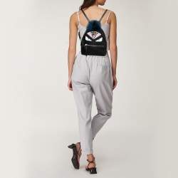 Pre Owned Fendi Black Nylon and Leather Mini Monster Eye Backpack