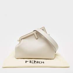 Fendi Grey Leather Midi Fendi First Clutch