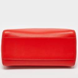 مملوكة مسبقًا Fendi Orange Leather Mini Peekaboo Top Handle Bag