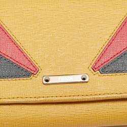 Pre Owned Fendi Multicolor Leather Eye Monster Flap Continental Wallet