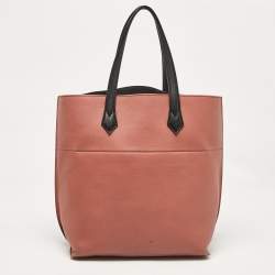 Pre Owned Fendi Old Rose/Black Leather All in Shopping Tote