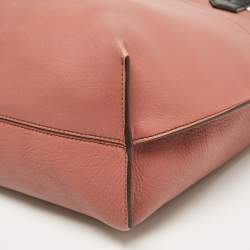 Pre Owned Fendi Old Rose/Black Leather All in Shopping Tote