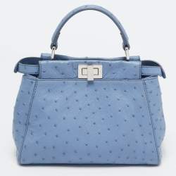 Pre Owned حقيبة فندي بيكابو جلد ثعبان وجلد سيليريا بيج ذات يد علوية