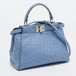 Pre Owned حقيبة فندي بيكابو جلد ثعبان وجلد سيليريا بيج ذات يد علوية