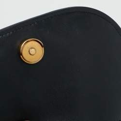 Pre Owned Fendi Black Leather Small C'Mon Flap Shoulder Bag