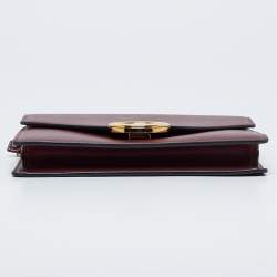 Pre Owned Fendi Burgundy Leather F is Fendi Wallet On Chain