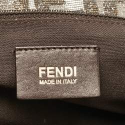 Pre Owned Fendi Metallic Zucca Lurex Fabric Large Mia Flap Shoulder Bag