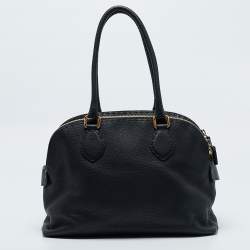Pre Owned Fendi Black Selleria Leather Double Zip Satchel