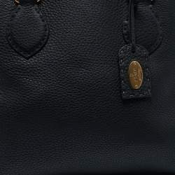 Pre Owned Fendi Black Selleria Leather Double Zip Satchel