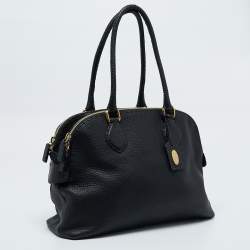 Pre Owned Fendi Black Selleria Leather Double Zip Satchel