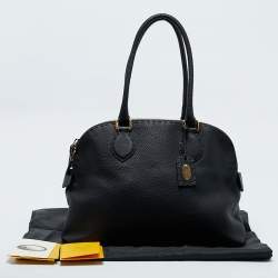 Pre Owned Fendi Black Selleria Leather Double Zip Satchel