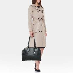 Pre Owned Fendi Black Selleria Leather Double Zip Satchel