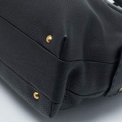 Pre Owned Fendi Black Selleria Leather Double Zip Satchel