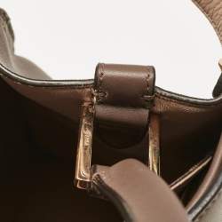 Pre Owned Fendi Brown Leather Large X Lite Peekaboo Top Handle Bag