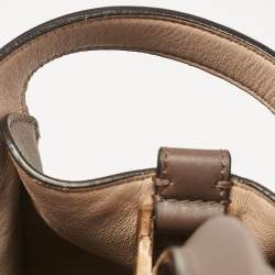 Pre Owned Fendi Brown Leather Large X Lite Peekaboo Top Handle Bag