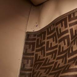 Pre Owned Fendi Brown Leather Large X Lite Peekaboo Top Handle Bag