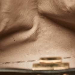 Pre Owned Fendi Brown Leather Large X Lite Peekaboo Top Handle Bag