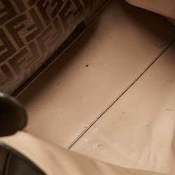 Pre Owned Fendi Brown Leather Large X Lite Peekaboo Top Handle Bag