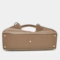 Pre Owned Fendi Brown Leather Large X Lite Peekaboo Top Handle Bag