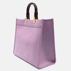 Pre Owned Fendi Purple Leather Fendi Sunshine Tote Bag