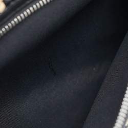 Pre Owned Fendi Black/Natural FF Raffia and Leather Large Runaway Shopper Tote