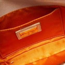 Pre Owned Fendi Metallic Shimmering Leather Mia Pochette Bag