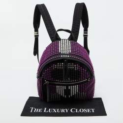 Fendi Black/Purple Nylon Karl Beaded Backpack