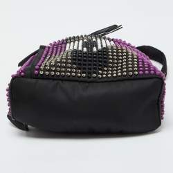 Fendi Black/Purple Nylon Karl Beaded Backpack