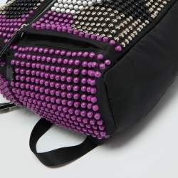 Fendi Black/Purple Nylon Karl Beaded Backpack