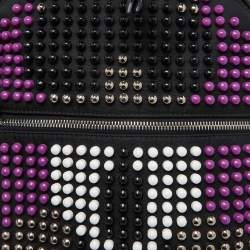 Fendi Black/Purple Nylon Karl Beaded Backpack