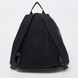 Fendi Black/Purple Nylon Karl Beaded Backpack