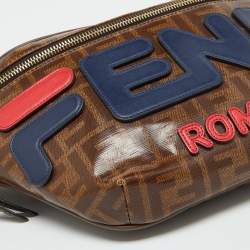 Fendi x Fila Brown Zucca Coated Canvas Mania Belt Bag