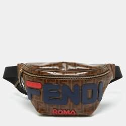 Fendi x Fila Brown Zucca Coated Canvas Mania Belt Bag