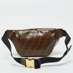 Fendi x Fila Brown Zucca Coated Canvas Mania Belt Bag