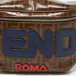 Fendi x Fila Brown Zucca Coated Canvas Mania Belt Bag