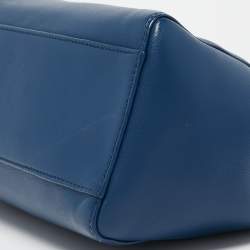 Pre Owned Fendi Blue/Pink Leather Mini Peekaboo Top Handle Bag