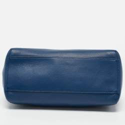 Pre Owned Fendi Blue/Pink Leather Mini Peekaboo Top Handle Bag