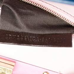 Pre Owned Fendi Blue/Pink Leather Mini Peekaboo Top Handle Bag