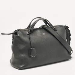 Pre Owned Fendi Black Leather Large By The Way Boston Bag
