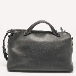 Pre Owned Fendi Black Leather Large By The Way Boston Bag