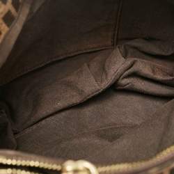 Pre Owned Fendi Tobacco Zucca Canvas and Patent Leather Small Mia Shoulder Bag