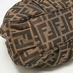 Pre Owned Fendi Tobacco Zucca Canvas and Patent Leather Small Mia Shoulder Bag