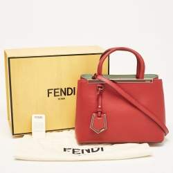 Pre Owned Fendi Red Leather Petite Sac 2jours Tote