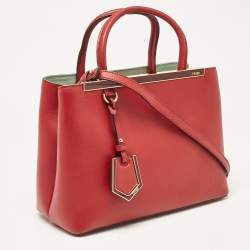 Pre Owned Fendi Red Leather Petite Sac 2jours Tote