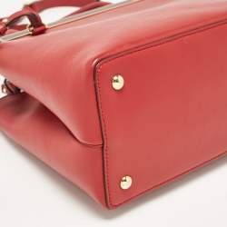 Pre Owned Fendi Red Leather Petite Sac 2jours Tote