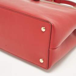 Pre Owned Fendi Red Leather Petite Sac 2jours Tote