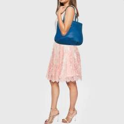 مملوكة مسبقًا Fendi Metallic Blue Nubuck Leather FF Tote